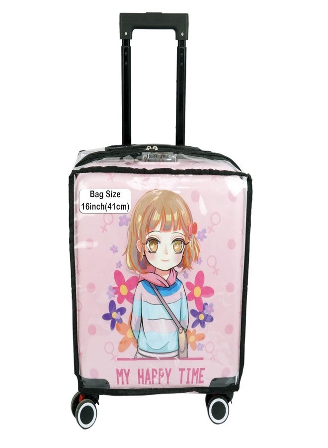 ستوريت غطاء عربة أطفال شفاف من مادة PVC مقاس 16 بوصة، مزود بسحاب، واقي مضاد للخدش مع حواف سوداء وفتحات للمقابض لحقائب الأطفال ذات العجلات (40 × 22 × 40 سم). - Image 1